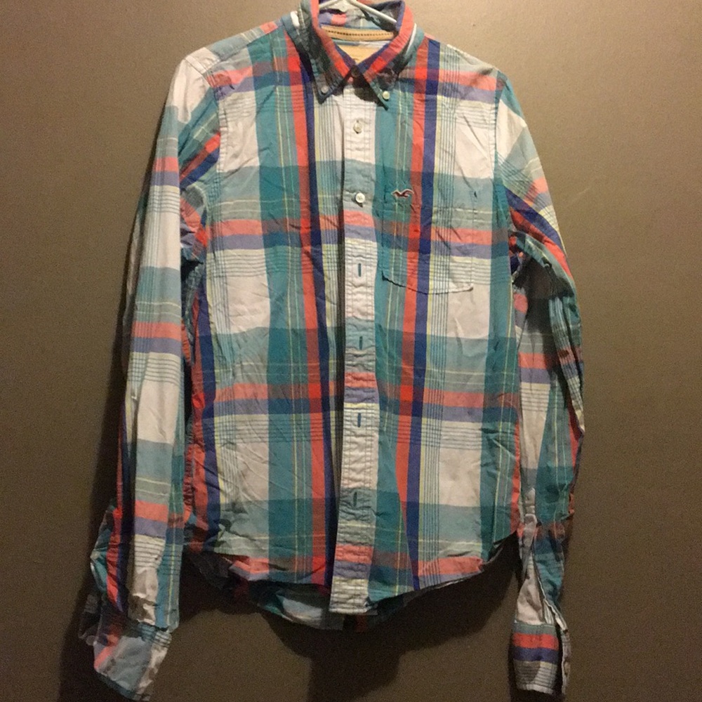 Hollister button up plaid shirt